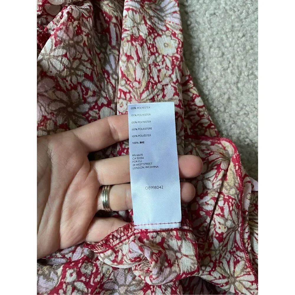 Free People Feeling Groovy maxi‎ dress in floral print size S Red
